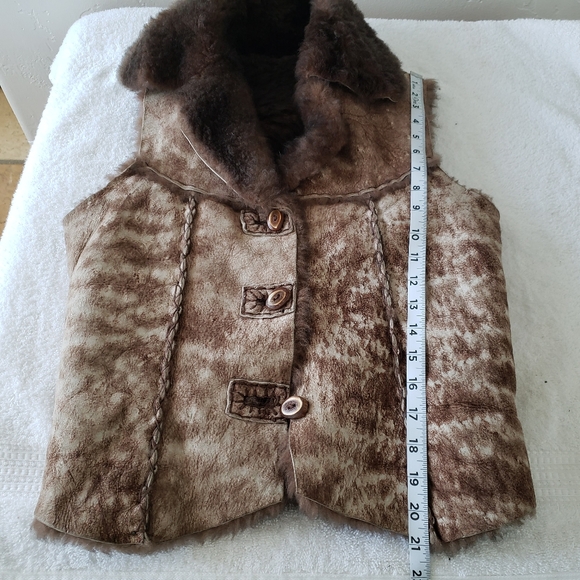 Vintage sheepskin handmade vest adult size XS or kids size - Picture 5 of 12